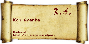 Kon Aranka névjegykártya