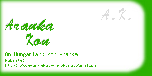 aranka kon business card
